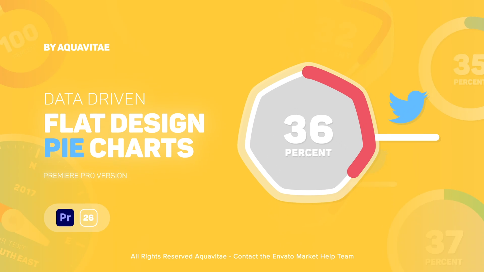 Flat Infographics Pie Charts l MOGRT for Premiere Pro