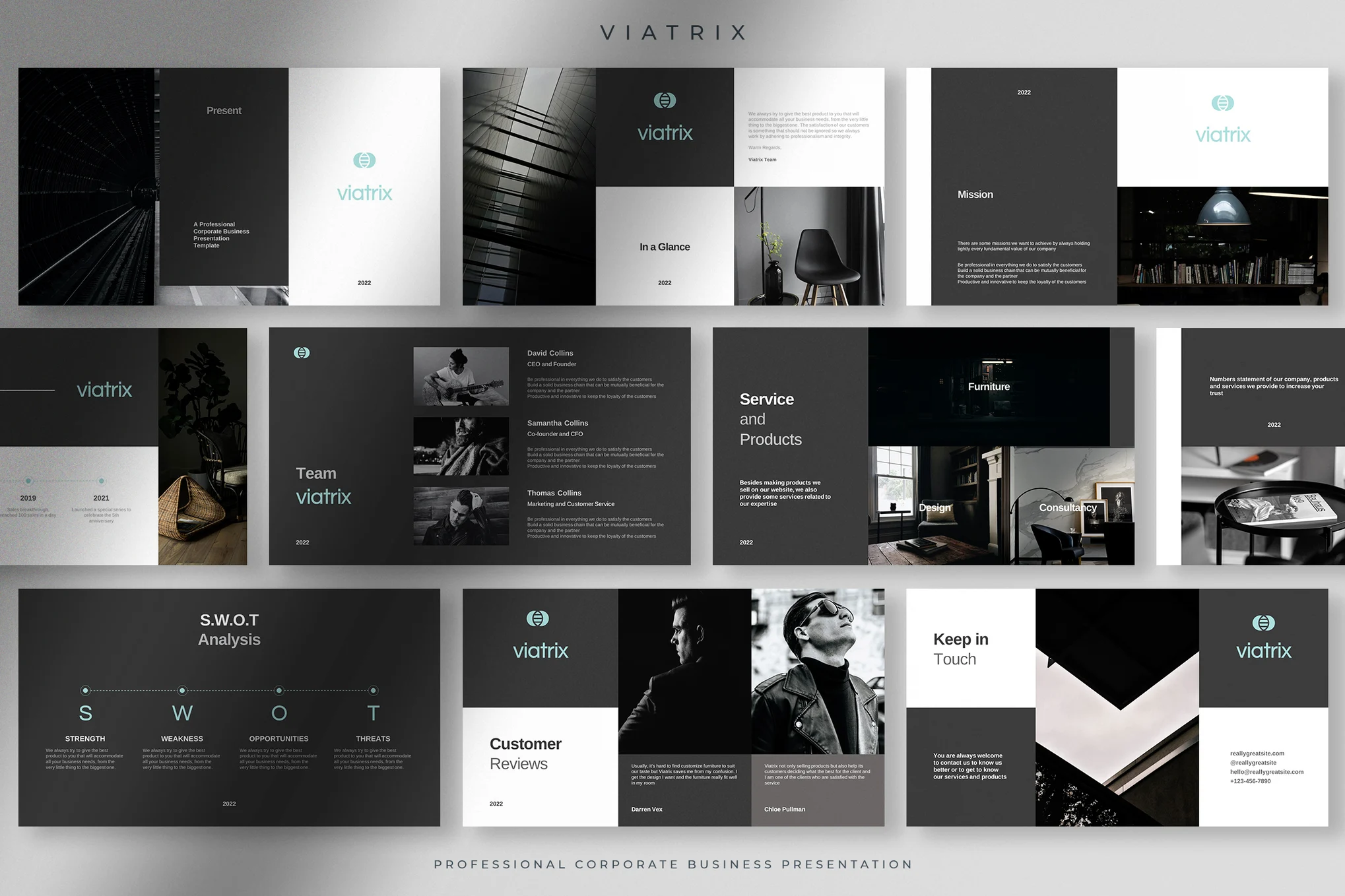 Viatrix - Black White Professional Corporate PPT