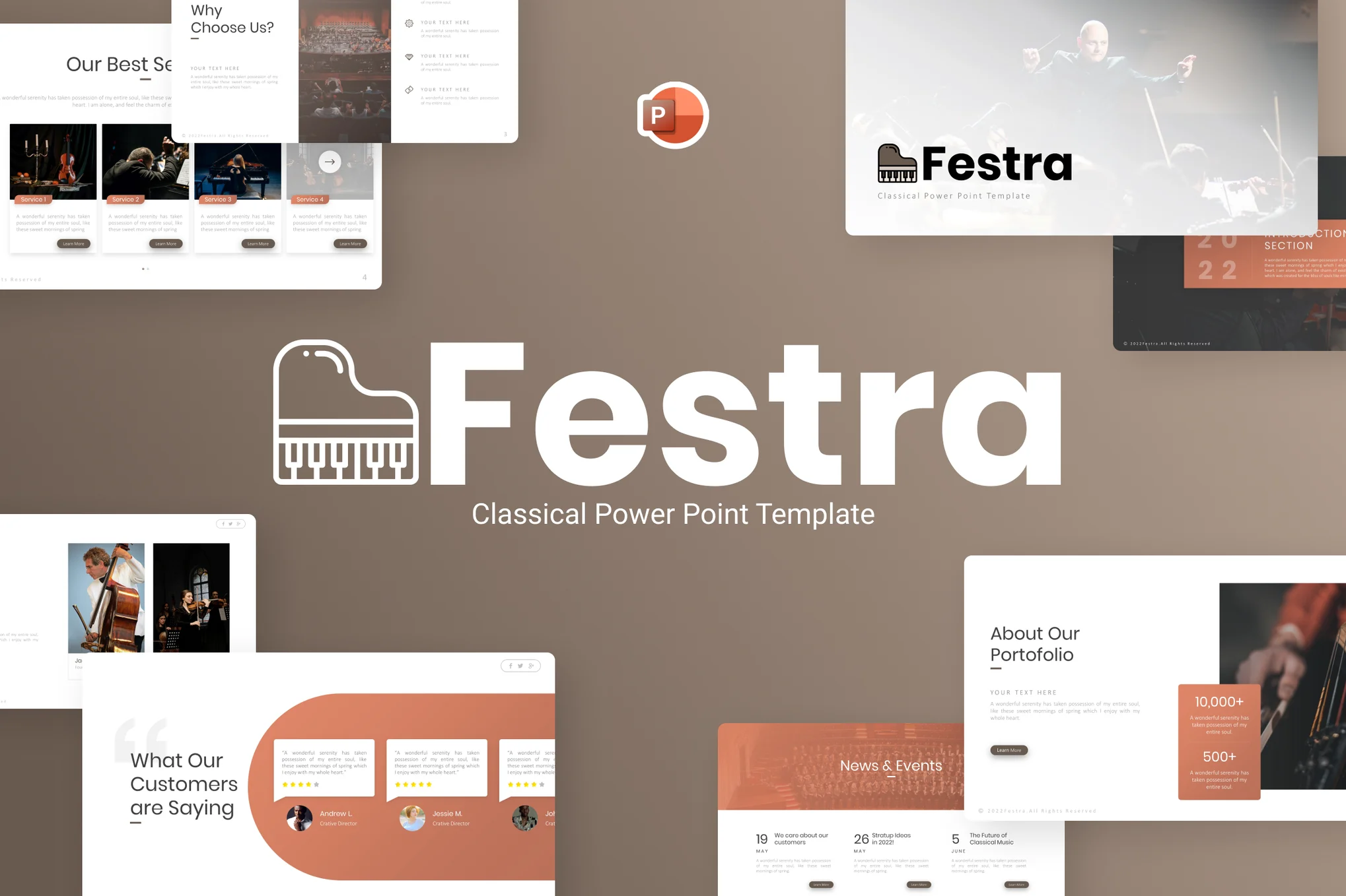 Festra Classical Music Luxury PowerPoint Template